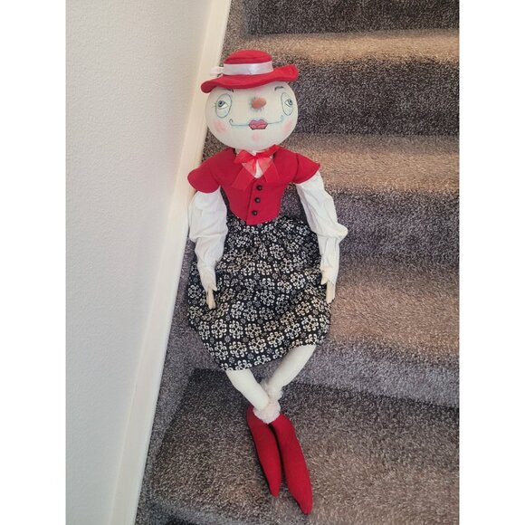 Joe Spencer Maddie Snowlady Fabric Doll Hand Painted Face 34.5" Halloween Decor - Picture 3 of 12